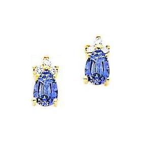 14K Gold Pear Tanzanite Diamond Earrings Jewelry New by 