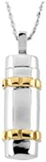 Cremation Urn Sterling Silver and 14K Yellow Gold Plated Cylinder Ash Holder 18"