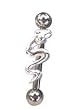 Small Snake Serpant Stick Barbell Eyebrow Piercing