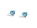 14K White Gold Genuine Heart Blue Topaz Stud Earrings