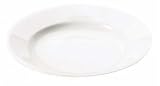 Apilco White Porcelain Opera Collection Rimmed Soup Plate, 9 Inch Diameter