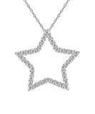 10K White Gold 1/2 ctw Diamond Star Pendant