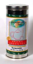 2 oz Organic Gunpowder Green Tea in a Galvanized Tin - Organic Green Teas by Decaf Earl Grey Tea
