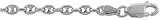 18 Sterling Silver Puffed Anchor Chain, 3/16 Thick, NICKEL FREE