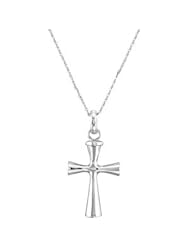 CleverEve Designer Series 2013 Inspirational Blessings Sterling Silver 9.70 grams Plain Cross Ash Holder Pendant Necklace w/ 18" Chain, Gift Box, Pouch, Funnel, Card with Inspiration & Verse from Scripture
