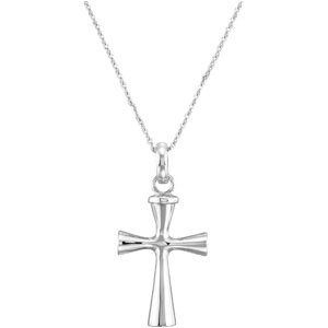 Sterling Silver Ash Holder Cross Necklace 18\