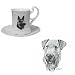 Airedale Terrier Cup and Saucer, Porcelain by Rosalinde