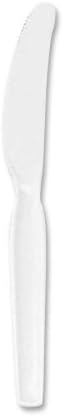Wholesale CASE of 25 - Dixie Foods Heavyweight Styrene Utensils-Heavyweight Knives, 7-1/2" L, 100/BX, White