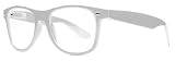 NERD Hornbrille Clear Fensterglas Brille Wei&szlig;