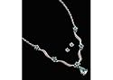 Signature Blue Topaz Teardrop Necklace Set SILVER