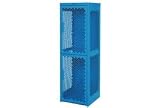 Heavy Duty Extra Wide Vented Steel Locker Double Tier 18x18x75 2 Door Blue