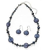 Multi-Faceted Bead Necklace & Earrings Set