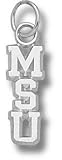 Michigan State Spartans Solid Sterling Silver Vertical ''MSU'' Polished Pendant
