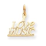 Buy 10k Talking - I Love Music Charm by JewelryWeb