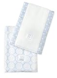 SwaddleDesigns Baby Burpies 2-pc. Set - Light Blue Mod Circles