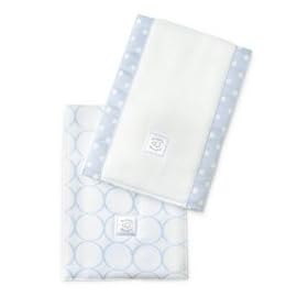 SwaddleDesigns Baby Burpies 2-pc. Set - Light Blue Mod Circles