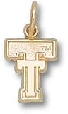 Texas Tech Red Raiders Solid 10K Gold Classic ''TT'' 3/8'' Pendant