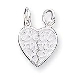 Sterling Silver Best Friends 2-Piece Break Apart Heart Charm