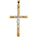 14K Two Tone Gold Crucifix Pendant