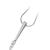 Stunning! 14k White-gold 1/2 CT TW Moissanite 3-Stone Pendant Slide