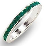 Sterling Silver Emerald Swarovski Crystal Band