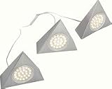 P.Neuhaus 1195-55 Unterbauleuchte 3-er Set 12 x 13.5 x 4 cm / inklusive Konverter und LED 3 x 2 W / stahl