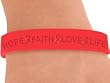 Aids "Hope Faith Love Life" Red Awareness Wristband