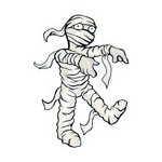 Mummy Temporary Tattoo 1.5x2