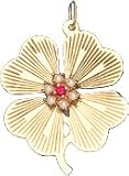 Clover with Cluster, 14K Gold Charm