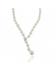 Sterling silver 7-9.5mm freshwater cultured pearl lariat, 21.5"