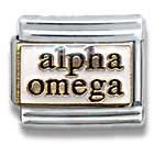 Clearly Charming Alpha Omega, Christian, Religious Theme Italian Charm