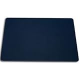 Blue Leather Desk Pad - Wrapped Edge Style (Blue) (.375