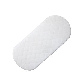Izziwotnot Wicker Moses Basket PEVA Mattress, 28 x 65 x 3 Cm