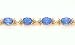 12.0ct total weight oval shape blue topaz 7 bracelet set in 14kt gold.