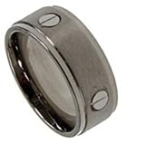 Titanium ring w/ matte finish and high polish - Width: 8mm