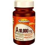Vitamin A 10000 I.U. Vitamin Supplements Softgels, By Sundown - 100 Softgels