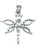 14K White Gold Dragonfly Charm