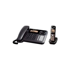 Panasonic KX-TG6461ET DECT Corded and Cordless Phone Set With Answer Machine - Black