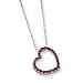 Sterling Silver Red Cz Floating Heart Slide on 18 Chain Necklace