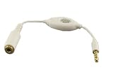 Audio/Mic Adapter (White) - 3.5mm Male to 3.5mm Female (For use with iPhone/iPhone 3G/3GS, Samsung Instinct, Blackberry Pearl 8120/8130, Curve 8300/8310/8320/8330/8900/8520, Bold 9000, Storm 9530, Tour 9630, Palm Treo Pro)