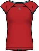 Adidas Damen Tennisshirt Response Caps, core energy s12/ultra green s12, 40, X13435