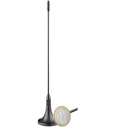 Goobay DVB-T 06 Mag Passive DVB-T Antenne (Stabantenne, Magnetfuß) für VHF/UHF-Empfangsbereich