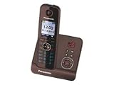 Panasonic KX-TG8161GA Schnurlostelefon mit Anrufbeantworter (4,6 cm (1,8 Zoll) Display) mocca-braun