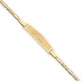 14K Denver Broncos Sm Satin Id Bracelet Horsehead Figaro Link - NF647-7