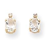14k Diamond & White Topaz Birthstone Earrings XBE171