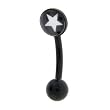 16 Gauge BIOPLAST White STAR Logo Eyebrow Ring
