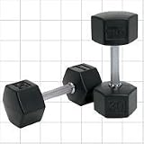 TKO 814TXR-BK-80 SDS Rubber Encased HEX Dumbbells with 33mm Tri-Grip Handle Black
