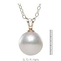 14k 8.5-9mm Akoya Cultured Pearl Pendant with Chain