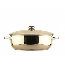 Classicor 10 Quart 34cm Covered Stainless Steel Casserole Pan with Buffet Handles by Classicor