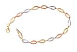 14K Tri-Color Gold Open Link Bracelet